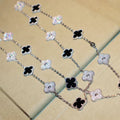 CLOVER 20 MOTIFS ONYX DIAMOND GOLD NECKLACE