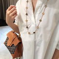 CLOVER 20 MOTIFS DARK MOP DIAMOND GOLD NECKLACE