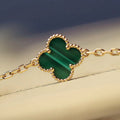 CLOVER 20 MOTIFS MALACHITE DIAMOND GOLD NECKLACE