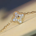 CLOVER 20 MOTIFS MALACHITE DIAMOND GOLD NECKLACE
