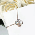CLOVER MOP DIAMOND PINK GOLD NECKLACE