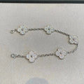 CLOVER 5 MOTIFS SILVER DIAMOND BRACELET