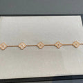 CLOVER 5 MOTIFS PINK GOLD DIAMOND BRACELET