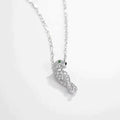 PANTHERE PENDANT SILVER DIAMOND NECKLACE