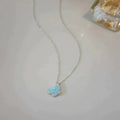 BUTTERFLY PENDANT SILVER TURQUOISE NECKLACE