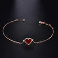 HEART CARNELIAN PINK GOLD BRACELET