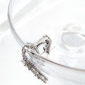 CLOVER 2 MOTIFS SILVER DIAMOND ONYX EARRINGS