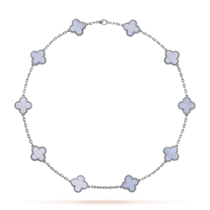 Vintage Mop Necklace 10 Motifs Silver