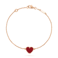 Heart Carnelian Pink Gold Bracelet