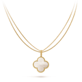 CLOVER PINK MOP GOLD NECKLACE