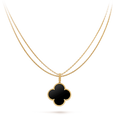 CLOVER NECKLACE GOLD ONYX