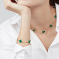 VINTAGE MALACHITE NECKLACE 10 MOTIFS GOLD