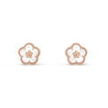 LUCKY SPRING WHITE BLOSSOM PINK GOLD EARRINGS