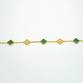 CLOVER MALACHITE DIAMOND BRACELET 5 MOTIFS