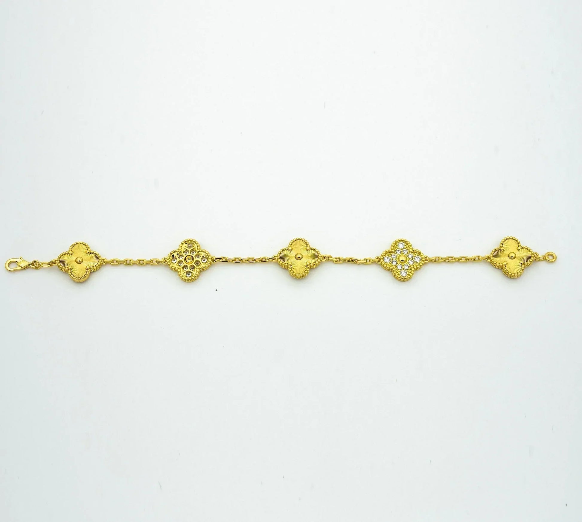 CLOVER BRACELET 5 MOTIFS GOLD DIAMOND