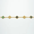 CLOVER BRACELET 5 MOTIFS MOP AND DIAMOND