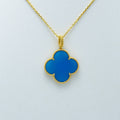 CLOVER GOLD TURQUOISE NECKLACE