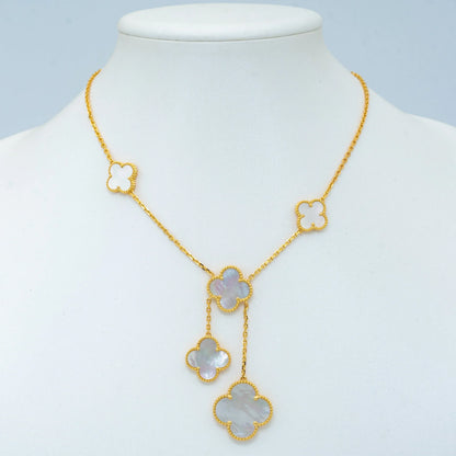 CLOVER PINK MOP NECKLACE 6 MOTIFS
