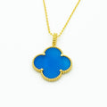CLOVER GOLD TURQUOISE NECKLACE