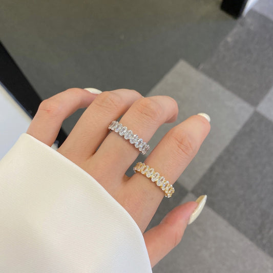 Ornate Oval Cut Tennis Ring