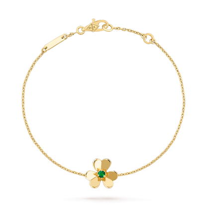Frivole Gold Flower Pink Malachite Bracelet