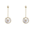 Amulette Drop Earrings Mop Gold