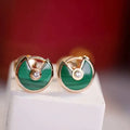 Amulette Earrings Malachite Pink Gold
