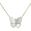Butterfly Gold Mop Diamond Necklace
