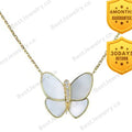 Butterfly Gold Mop Diamond Necklace