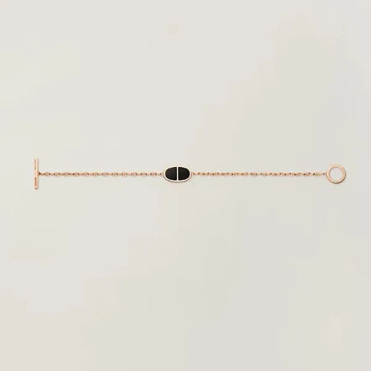 Chaine Verso Black Ceramic Silver Bracelet