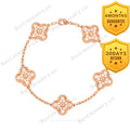 Clover 5 Motifs Pink Gold Diamond Bracelet