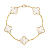 Clover Bracelet 5 Motifs White Mop