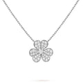 Clover Diamond Necklace Silver