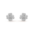 Clover Earrings Silver Diamond