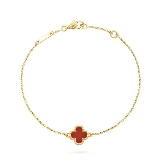 Clover Gold Carnelian Bracelet