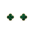 Clover Mini Malachite Gold Earrings