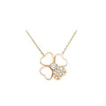 Clover Mop Diamond Pink Gold Necklace
