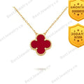 Clover Pendant Carnelian Necklace