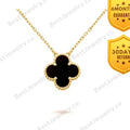 Clover Pendant Onyx Necklace