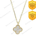 Clover Pendant Pink Mop Gold Necklace