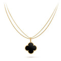 Clover Silver Onyx Big Clover Necklace