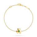 Frivole Gold Flower Pink Malachite Bracelet