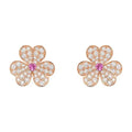 Frivole Pink Gold Flower Diamond Earrings