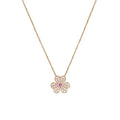 Frivole Pink Gold Flower Diamond Necklace