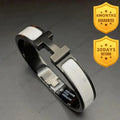 H Bracelet 12mm Black White Ceramic