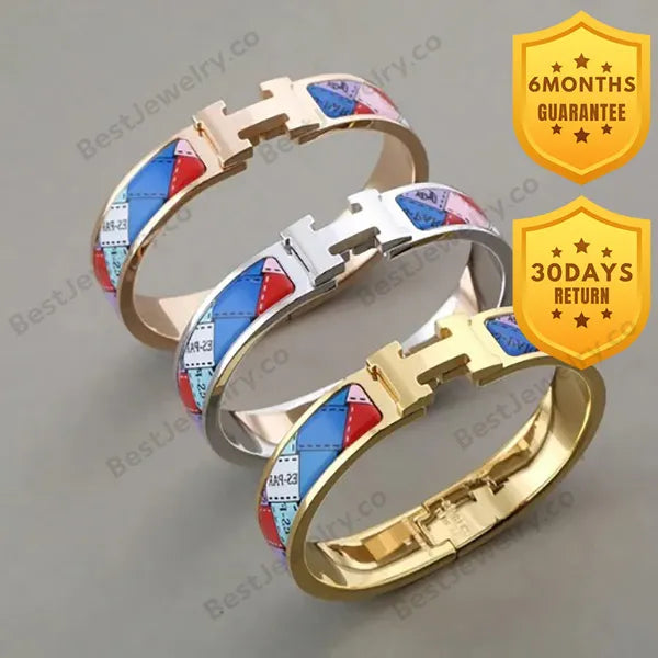 H Bracelet Dotted Border 12mm