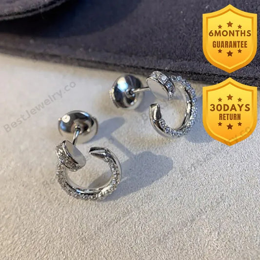 Juste Earrings Silver Diamonds