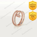 Juste Ring 1.8mm Pink Gold Double Row All Diamonds