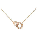 Love Double Ring Diamond Necklace