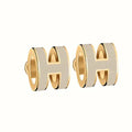 Mini Pop H Gold Earrings Grey